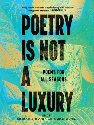 cover image of Poetry Is Not a Luxury